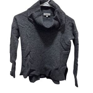 Women's Wool Cashmere blend Cowl Neck Gray Pullover‎ Sweater Size S
